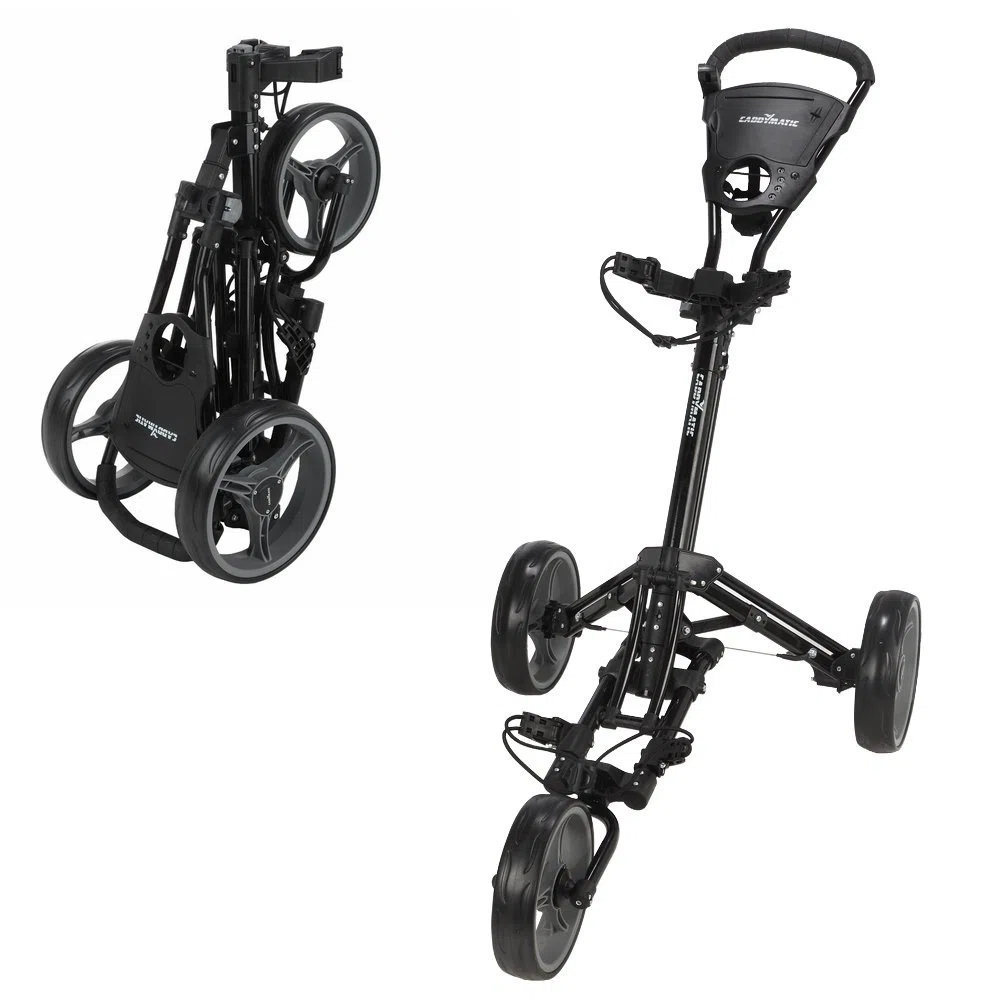 Golf X-Lite One-Click Carrito DE Golf Plegable para Tirar/Empujar, Negro/Gris