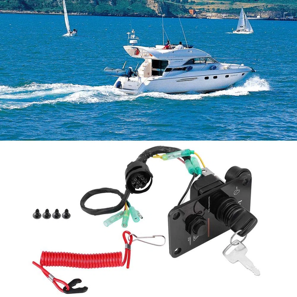 Panel de interruptor impermeable, universal 12V resistente al agua, conjunto llave única para barcos, embarcaciones y aplicaciones marinas