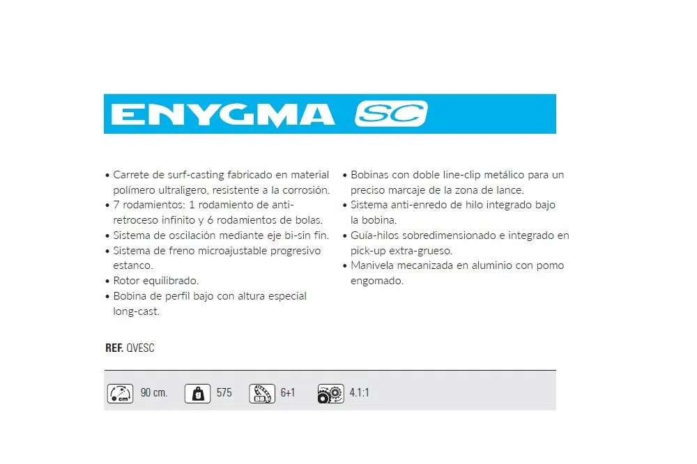 Carrete VERCELLI ENYGMA SC - 6+1bb