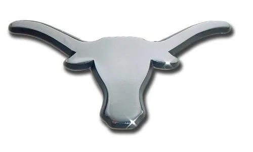 The University of Texas Longhorns - Emblema de Metal para automóvil (Cromo (Borde Negro))