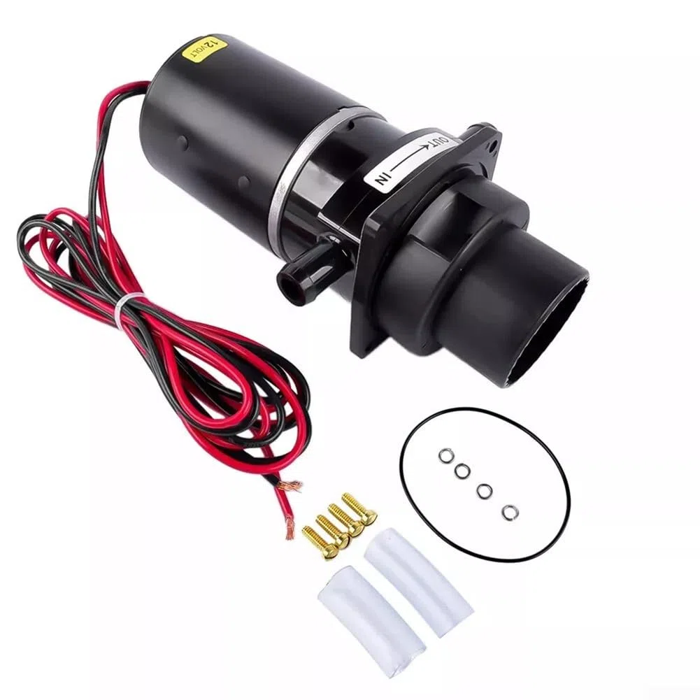Motor eléctrico de bomba de inodoro de 12 V, para Jabsco 37010 Series Marine Macerator Pump Motor Set con solo botón de descarga negro