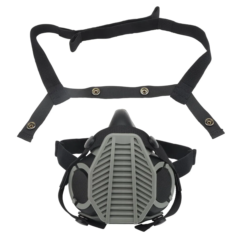 Jungle Leopard - Máscara de respiración táctica, media máscara de gas con filtro reemplazable para airsoft militar
