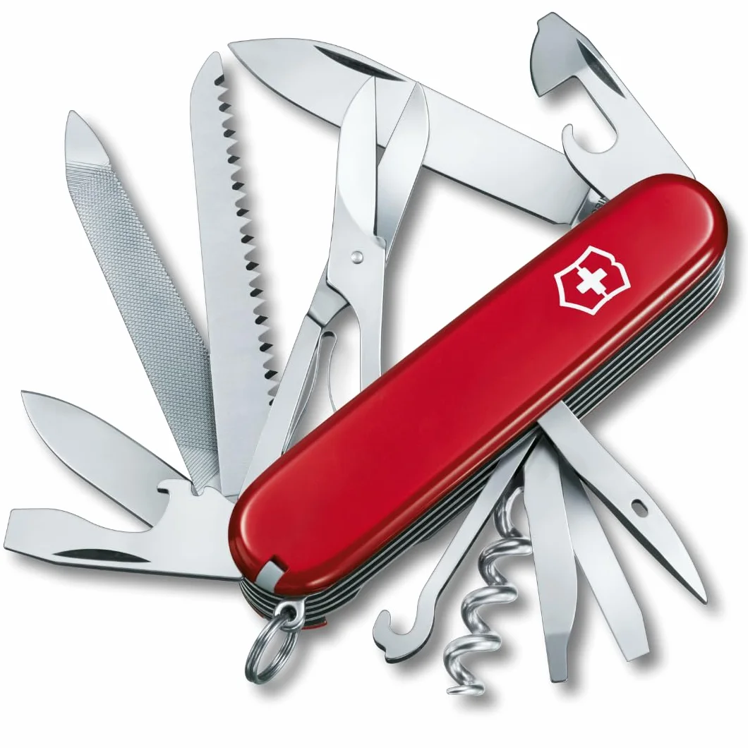 Victorinox Ranger, Navaja suiza con 21 funciones, incluyendo sierra para metal, cincel de madera y tijeras, de color rojo