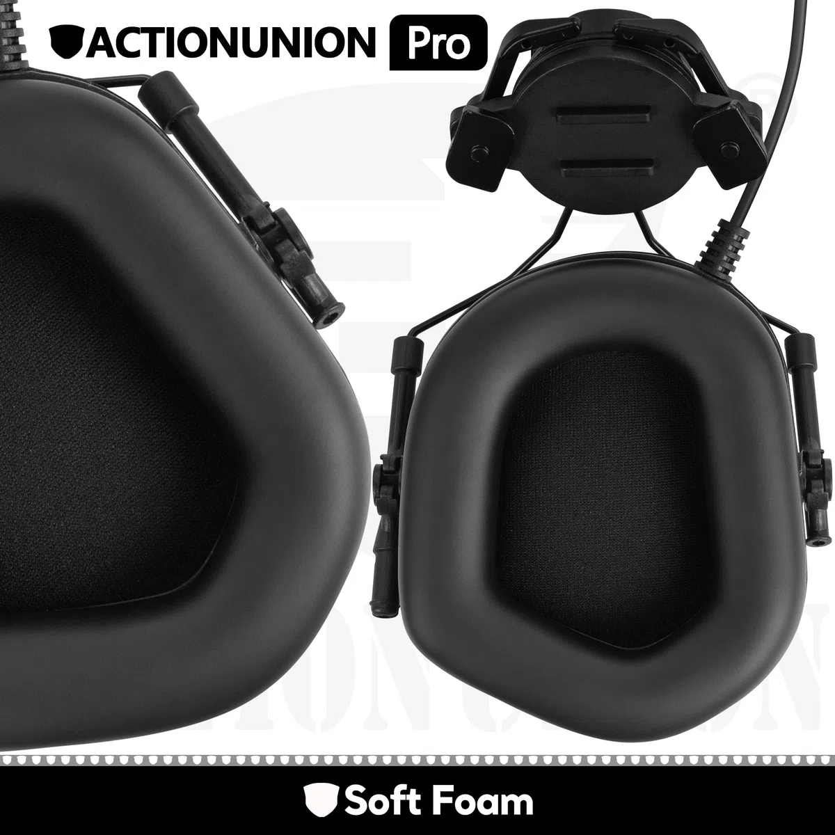 ACTIONUNION Auriculares tácticos Pro con cancelación activa de ruido para casco Airsoft Fast (negro)
