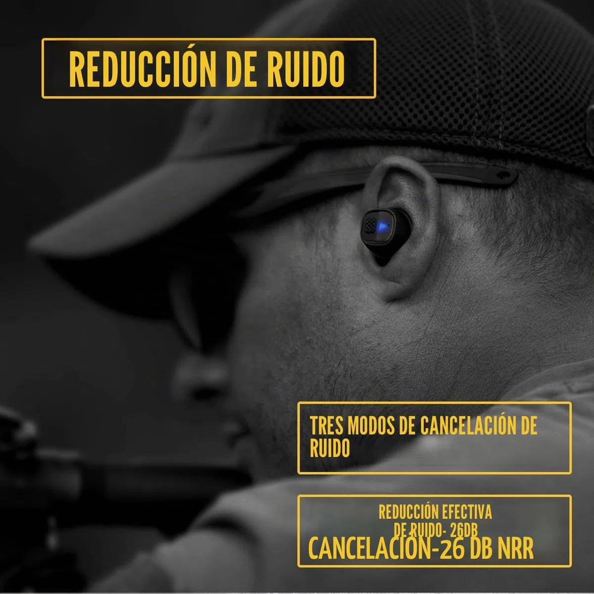 Earmor OPSMEN M20T - Tapones electrónicos para disparar - NRR 26 dB BT 5.3 Protección auditiva con cancelación de ruido activa para deportes de tiro, caza, campo de tiro por OPSMEN M20T, color negro,