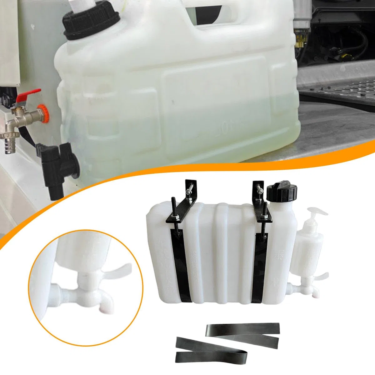 Tanque de Agua Portátil para Camión Depósito de Mano Durabilidad Portátil Capacidad Ampliada Material PP Metal Adecuado para Remolques de Constr