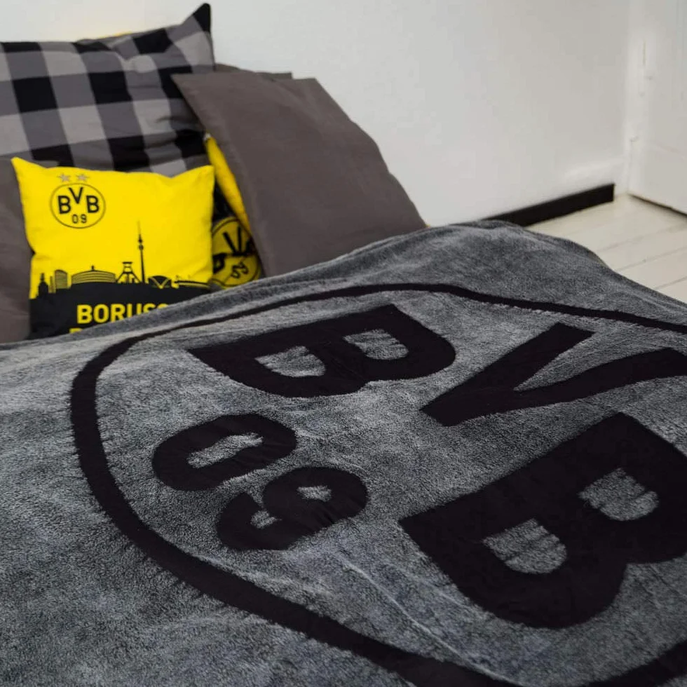 Borussia Dortmund, BVB-Fleecedecke (Grau), Grau/Schwarz, 0