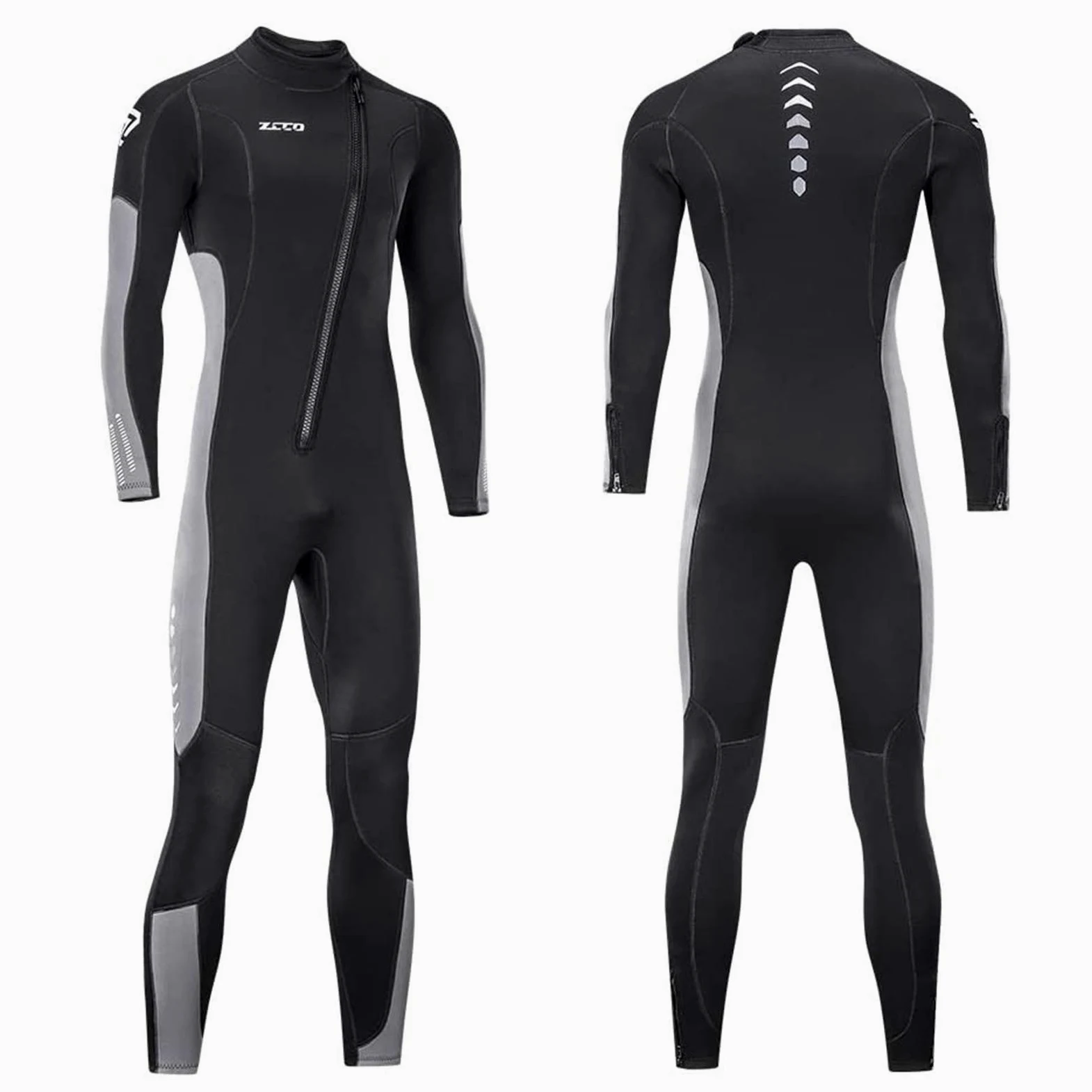 Traje de neopreno para hombre y mujer, 3 mm, con cremallera frontal, para buceo, surf, agua fría