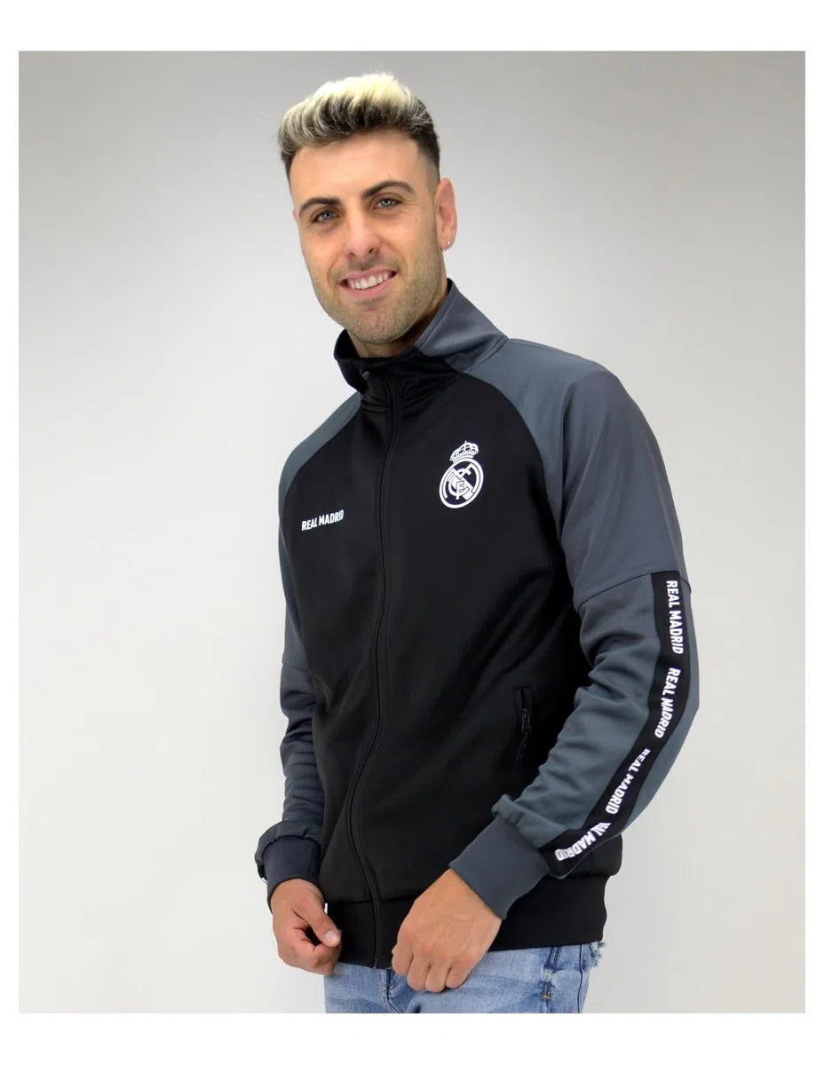 Real Madrid Chaqueta Plus Grey con Cremallera Adulto Producto Oficial