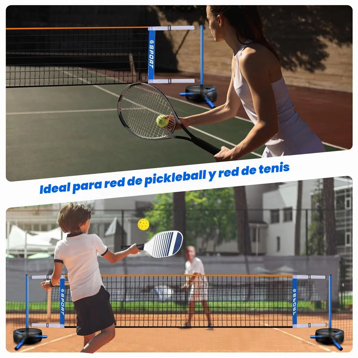 Red de Voleibol para Piscina, portátil, para Interior y Exterior, con 2 Pelotas de Agua y Base Resistente, Longitud Ajustable de 15 a 25 pies