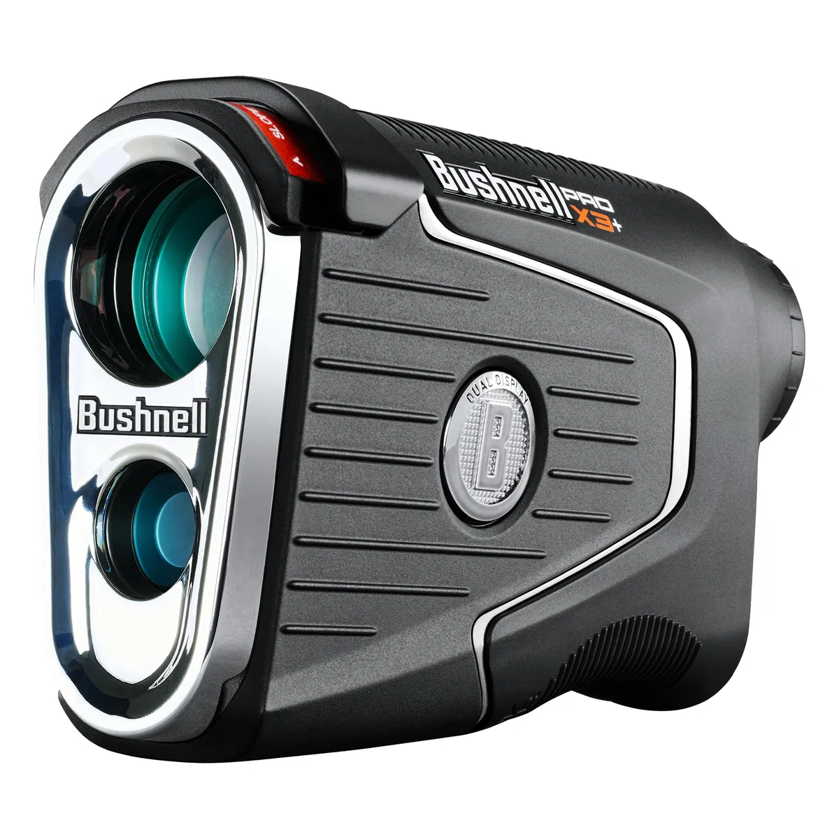 Bushnell Golf Pro X3+ - Telémetro láser con Velocidad del Viento, Pendiente y compensación de Elementos | Rango de 1300 Yardas, Aumento 7X, Pantalla Dual, JOLT Visual y Soporte magnético para Carrito