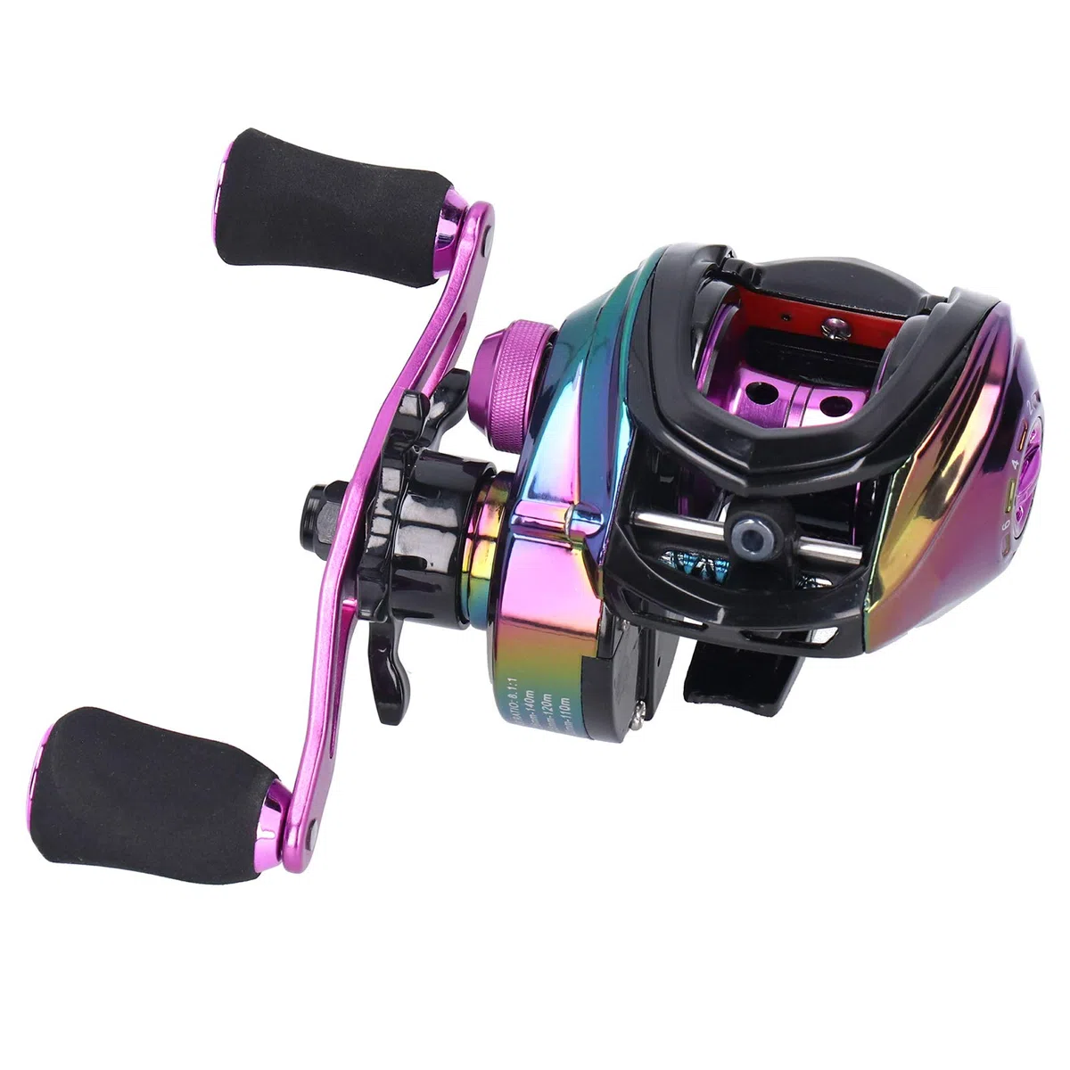 Carrete Baitcasting Relación de Alta Velocidad 8.1: 1 Carrete de Pesca Baitcasting Carretes de Rueda de Pesca de fundición Ligera de Metal
