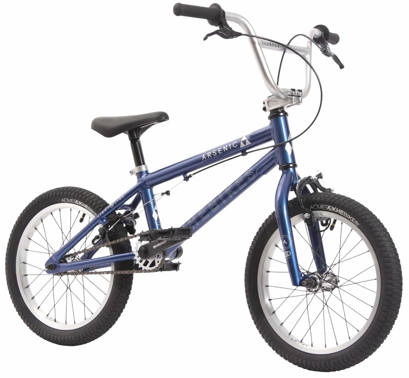 KHE Arsenic LL Bicicleta BMX 2025 de 16 pulgadas, peso ligero, 7,9 kg, marco de aluminio, manillar de aluminio, freno U y sidepull, neumáticos de dos tonos, para niños a partir de 110 cm – Freestyle