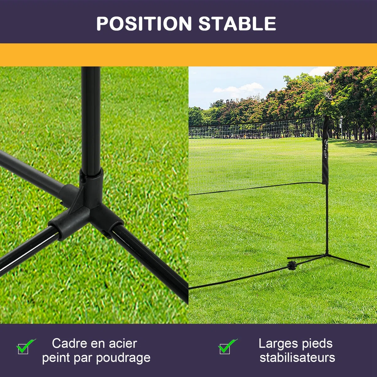 SPORTNOW Juego completo de bádminton, Pickleball y Voleibol, 3 en 1, juegos deportivos al aire libre con red altura ajustable 107-155 cm