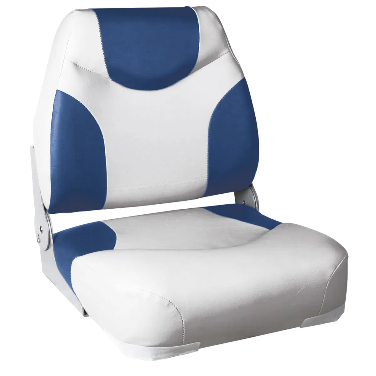 2x asientos de barco 'Exclusive - Line' (azul - blanco) set ahorro- de piel sintética resistente al agua/silla de barco/tapizada/silla de pescar/resistente a rayos UVA