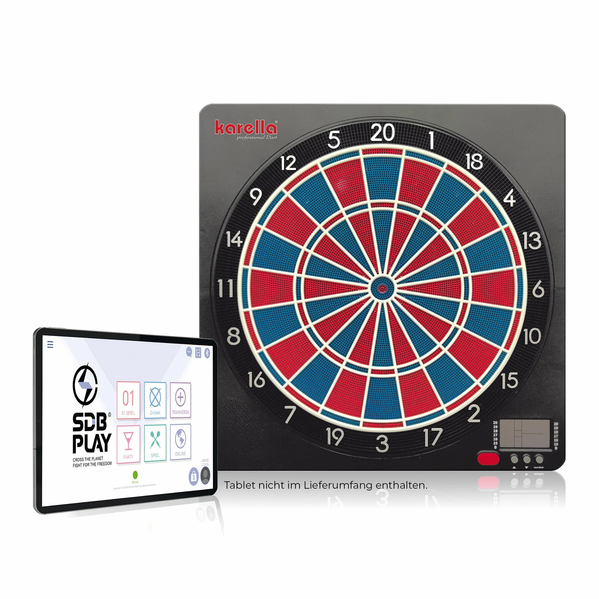 Karella CB-Smart Diana electrónica de dardos, función Bluetooth en línea, 37 juegos, dimensiones exactas del torneo, espaciado doble/triple 2 agujeros