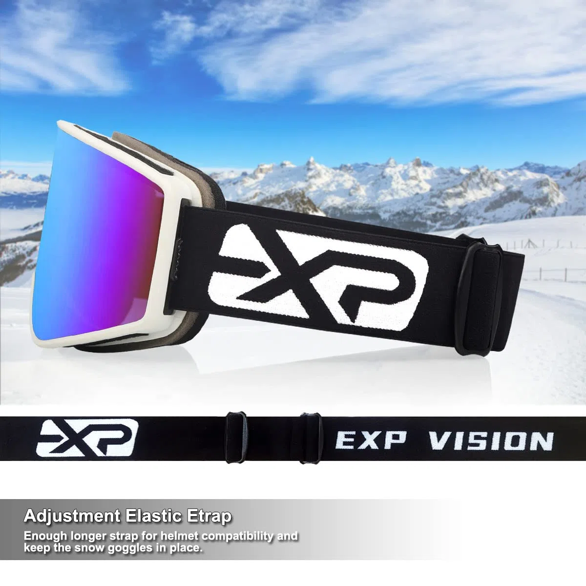 EXP VISION Ski Goggles Gafas de esquí Unisex, para hombre y mujer (Pack de 1)