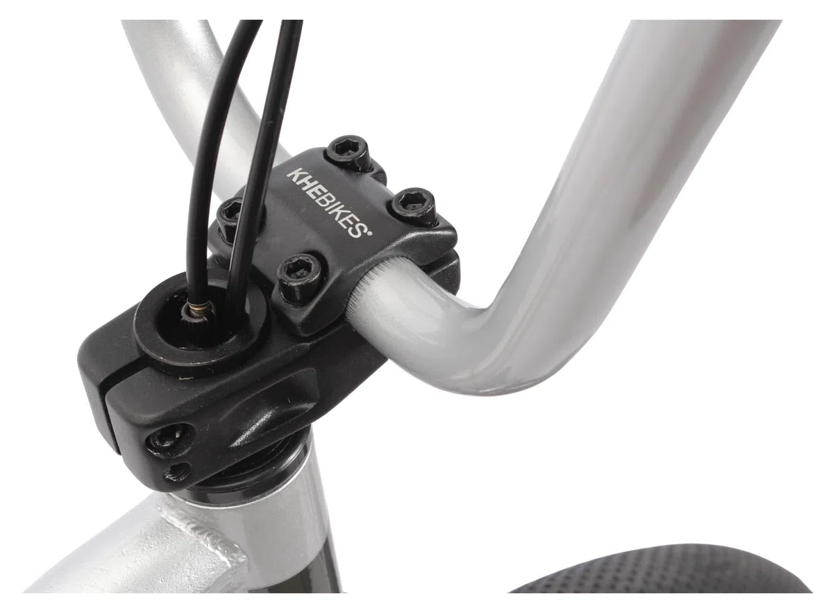 KHE Park Bicicleta BMX de 20 pulgadas – 11,1 kg ligera – Freestyle Bike para principiantes y avanzados – Frenos V – Tubo superior de 19,5 pulgadas – Plata turquesa – Modelo 2025