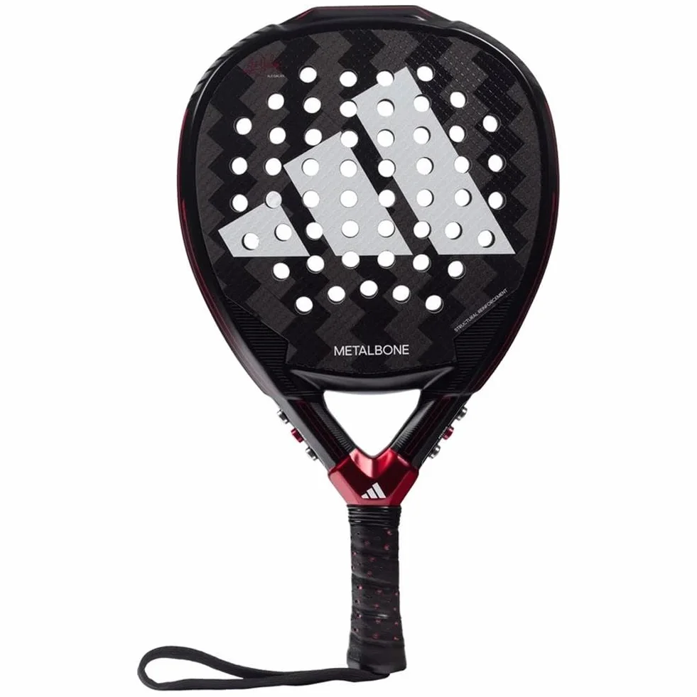 Pala de pádel adidas Metalbone 3.3 Ale galán,Negra, roja, Forma Diamante, Goma eva Soft Performance, Fibra Carbon Aluminized 2 to 1