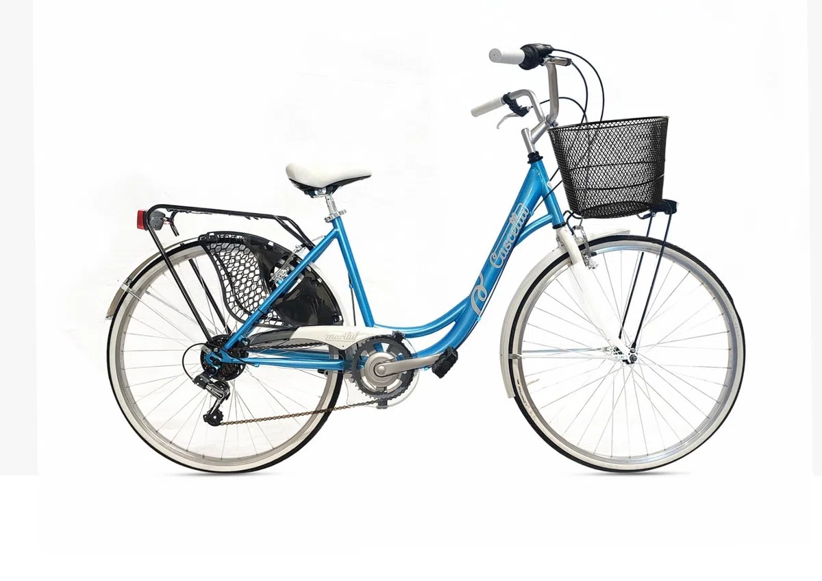 Bicicleta MARILUF 26 Mujer SHIMANO 6V Azul Fabricada en Italia