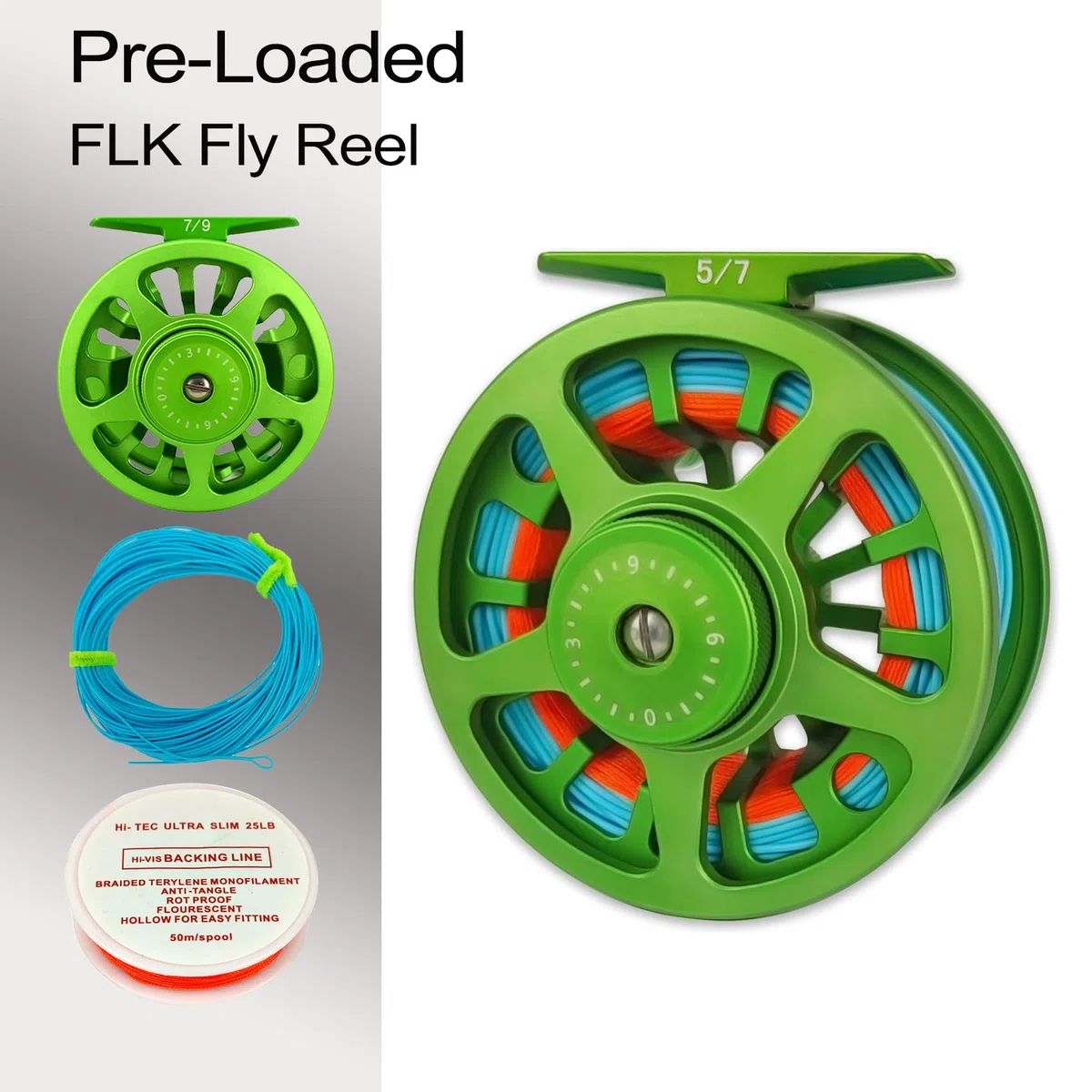 Aventik - Carrete de Pesca con Mosca 3/4/5/6/7/8/9 precargado con Combo de línea