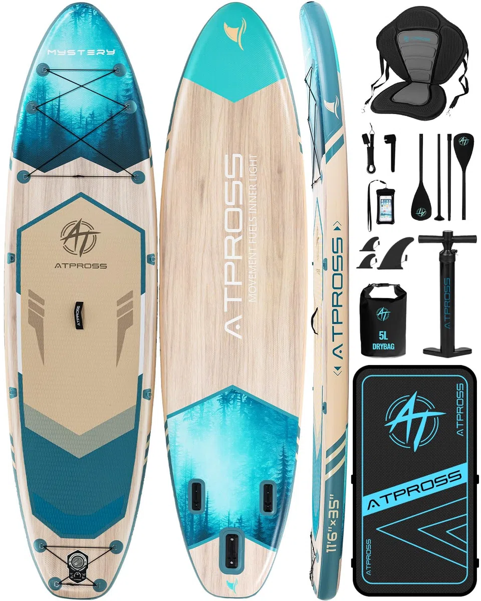 Tabla Paddle Surf Hinchable Inflable Extra Grande para Adultos, con Capacidad para 204,1 kg. con Kit de Accesorios Mochila. Kayak Inflable, Antideslizante, Ideal para Yoga,
