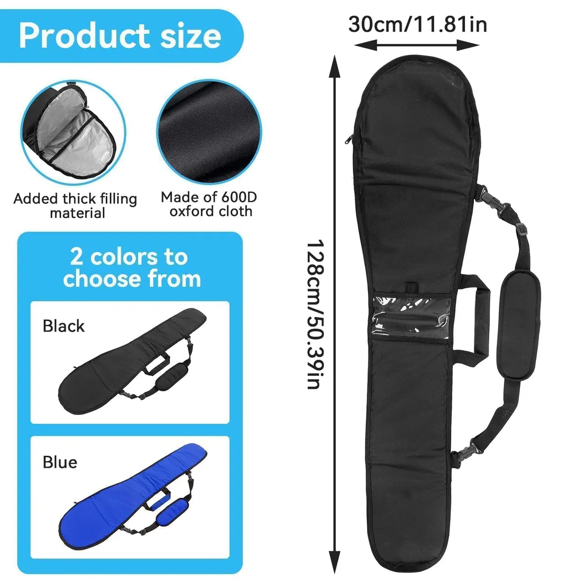 Bolsa De Transporte De Canoa Kayak, Bolsa De Almacenamiento De Remo De Barco Funda De Bolsa Para Transporte De Almacenamiento De Canotaje De Remos (Black)