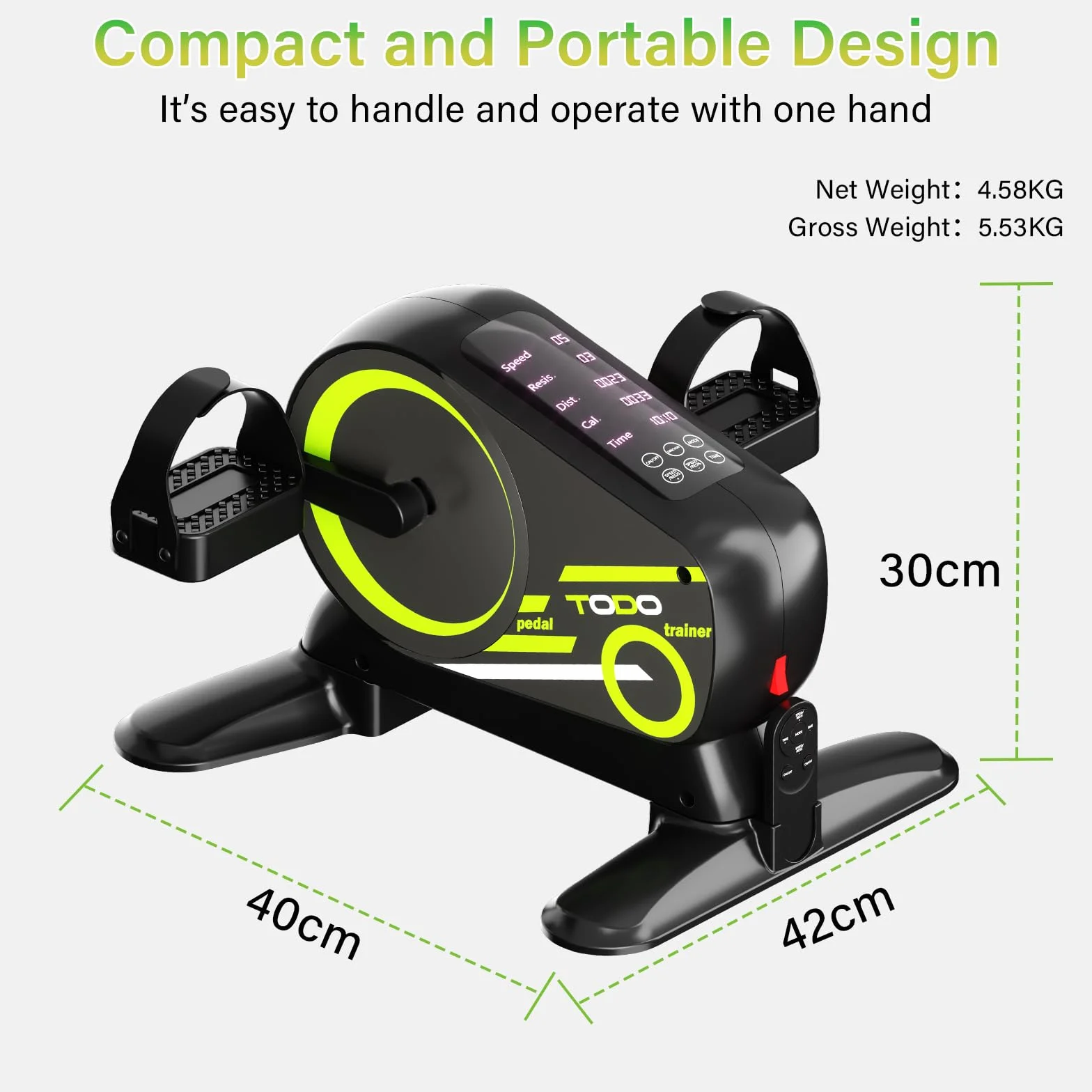 TODO Pedales Estaticos Personas Mayores, Mini Bicicleta con 12 Velocidades y 6 Resistencias, Pedaleador Electrico para Pierna Entrenamiento, Pantalla LCD y Correa para el Pie, Modo Automático & Manual