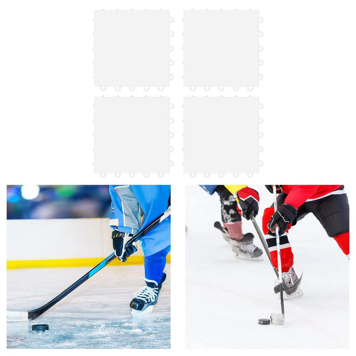 4 alfombrillas de entrenamiento de hockey sobre hielo, PETG, almohadillas de práctica de hockey de 25 cm x 25 cm para interiores y exteriores
