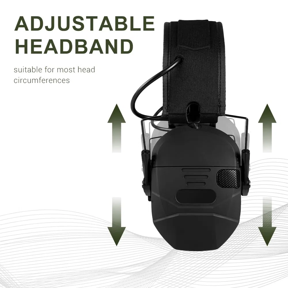 MiOYOOW Orejeras para tiro, protección auditiva NRR de 23 dB, orejeras plegables, orejeras electrónicas con reducción de ruido, auriculares para tiro y caza