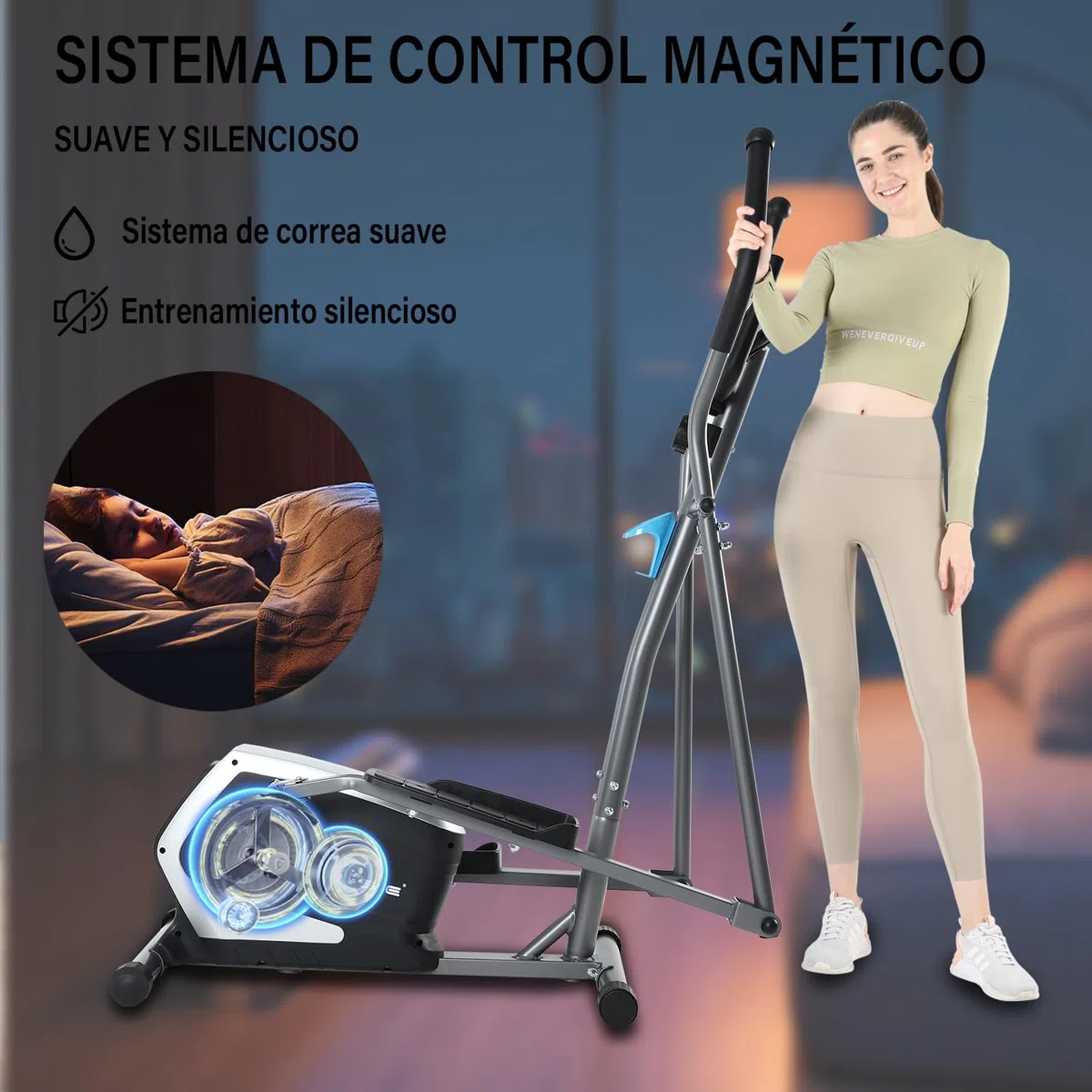 ISE Elipticas Fitness Casa,Eliptica Profesional con Sensor de Pulso,8 Niveles de Resistencia,Bici Eliptica con LCD Pantalla,Ajustable Bicicleta Elíptica con 8KG Volante de Inercia