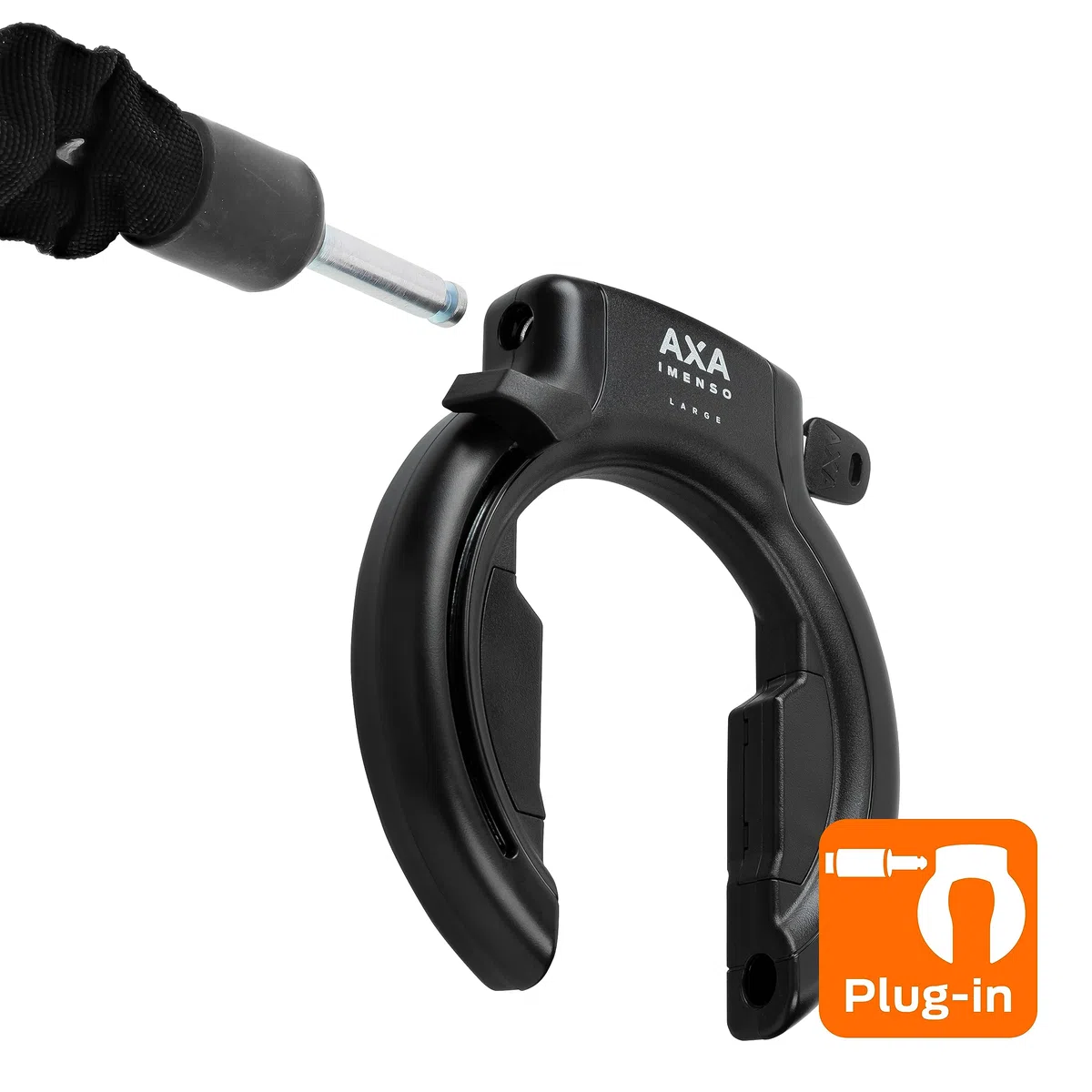 AXA Imenso Large Retractable – Candado para bicicleta – Marco – Nivel de seguridad 12 – Combinable con cerradura de embutir – 75 mm
