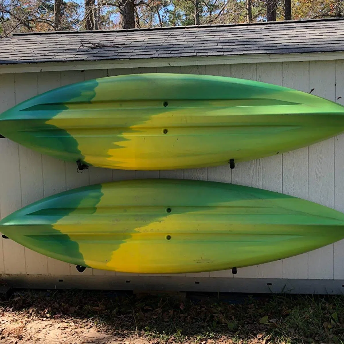 Estante de almacenamiento de acero para kayak, paquete de 4 ganchos de montaje en pared para canoa, colgador de snowboard de 15 pulgadas, capacidad de 100 libras
