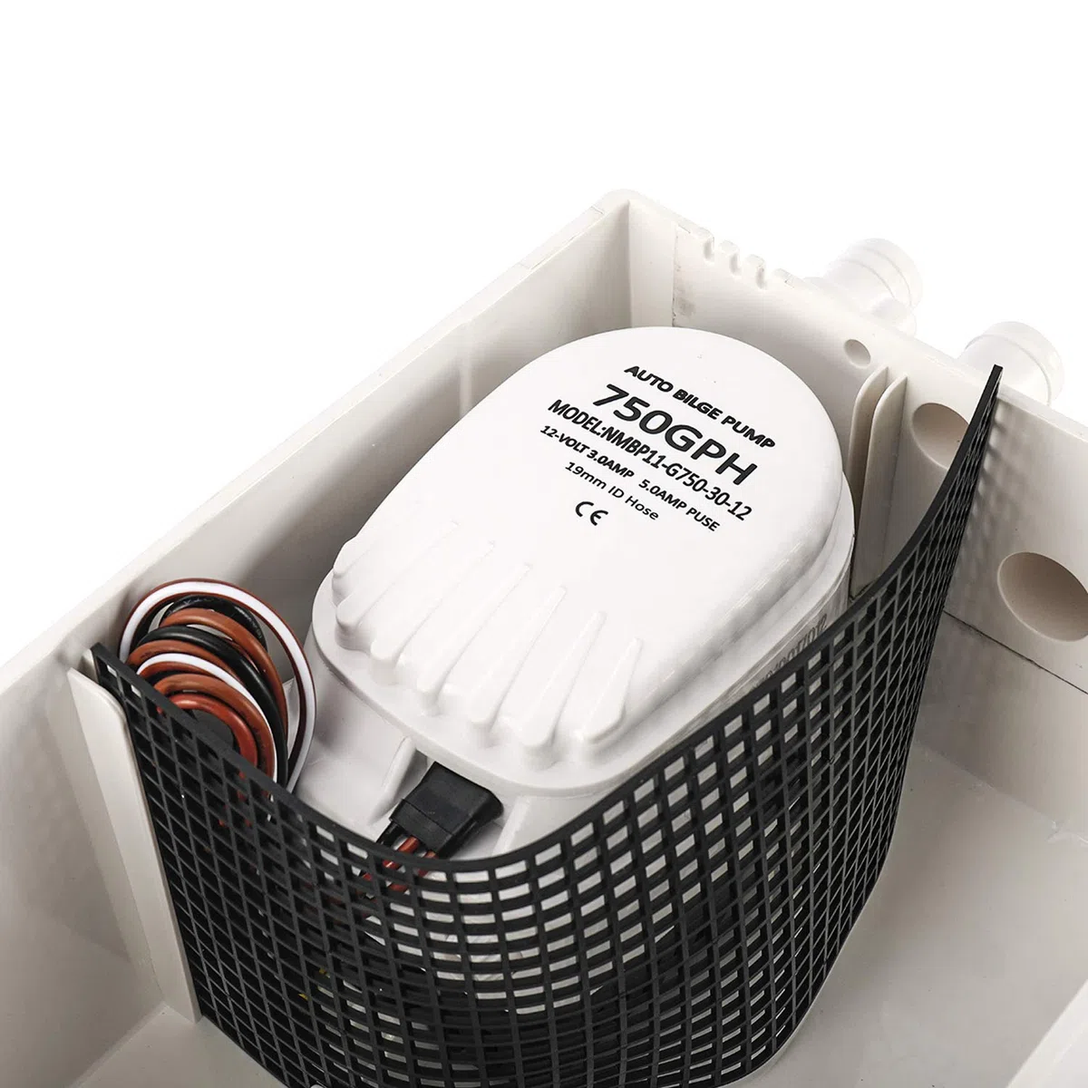 FreeTec Bomba de Sumidero de Ducha para Barco, Sistema de Bomba de Ducha Marina (12 V, 750 GPH)