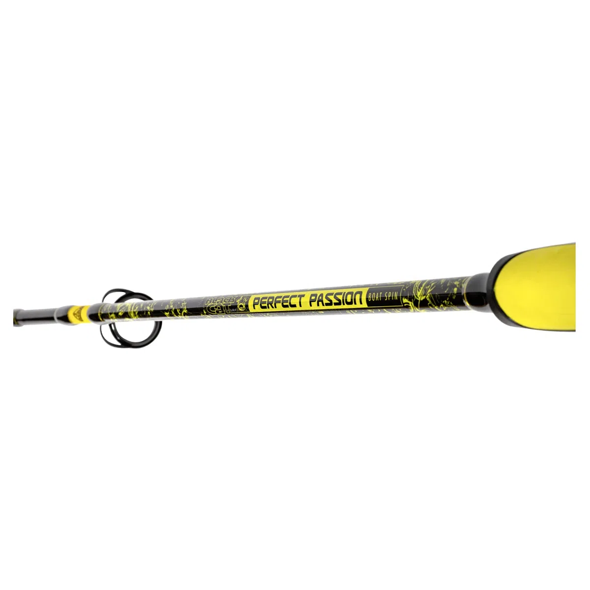 Black Cat Caña de Pescar Premium Passion Boat Spin Caña de Pescar para Pesca de Siluro, Peso 50-190 g, Negro y Amarillo, 2,40 m