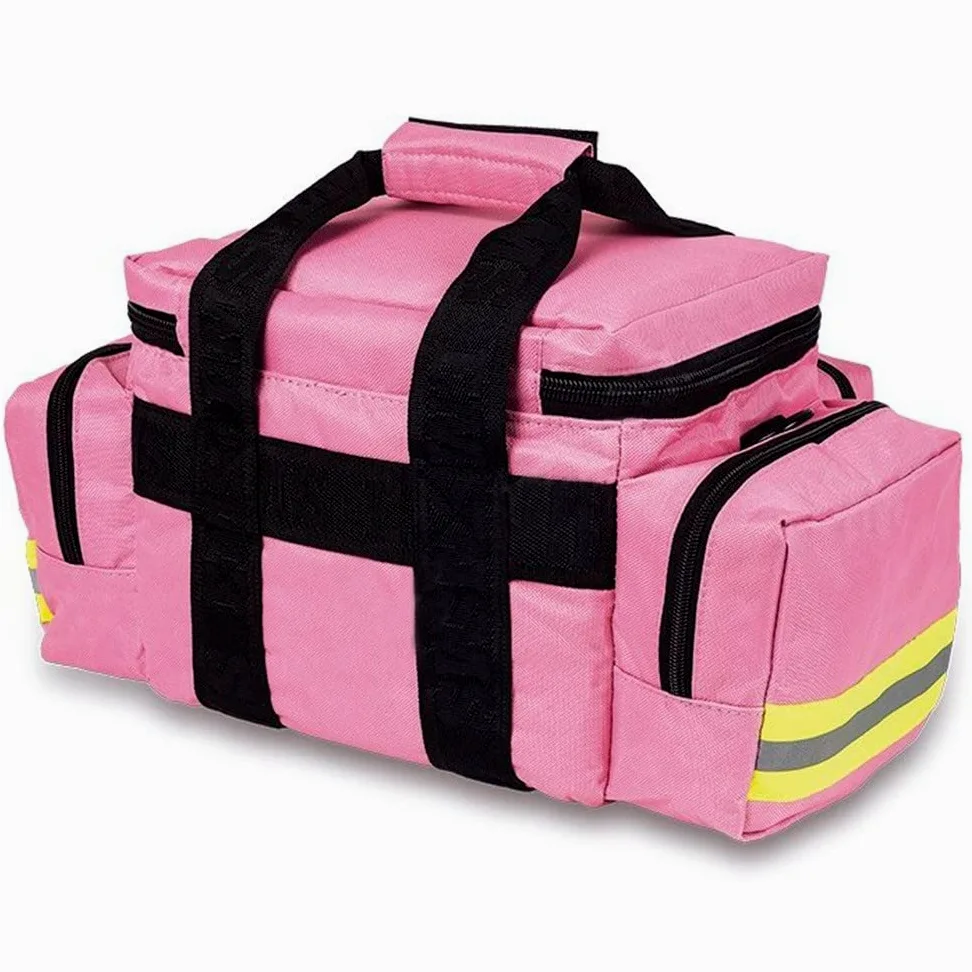 Mobiclinic, Bolsa asistencia sanitaria ligera, De rescate profesional, Capacidad más 21 litros, Con asas reforzadas, Bandas reflectantes, Amplia, Resistente, Rosa