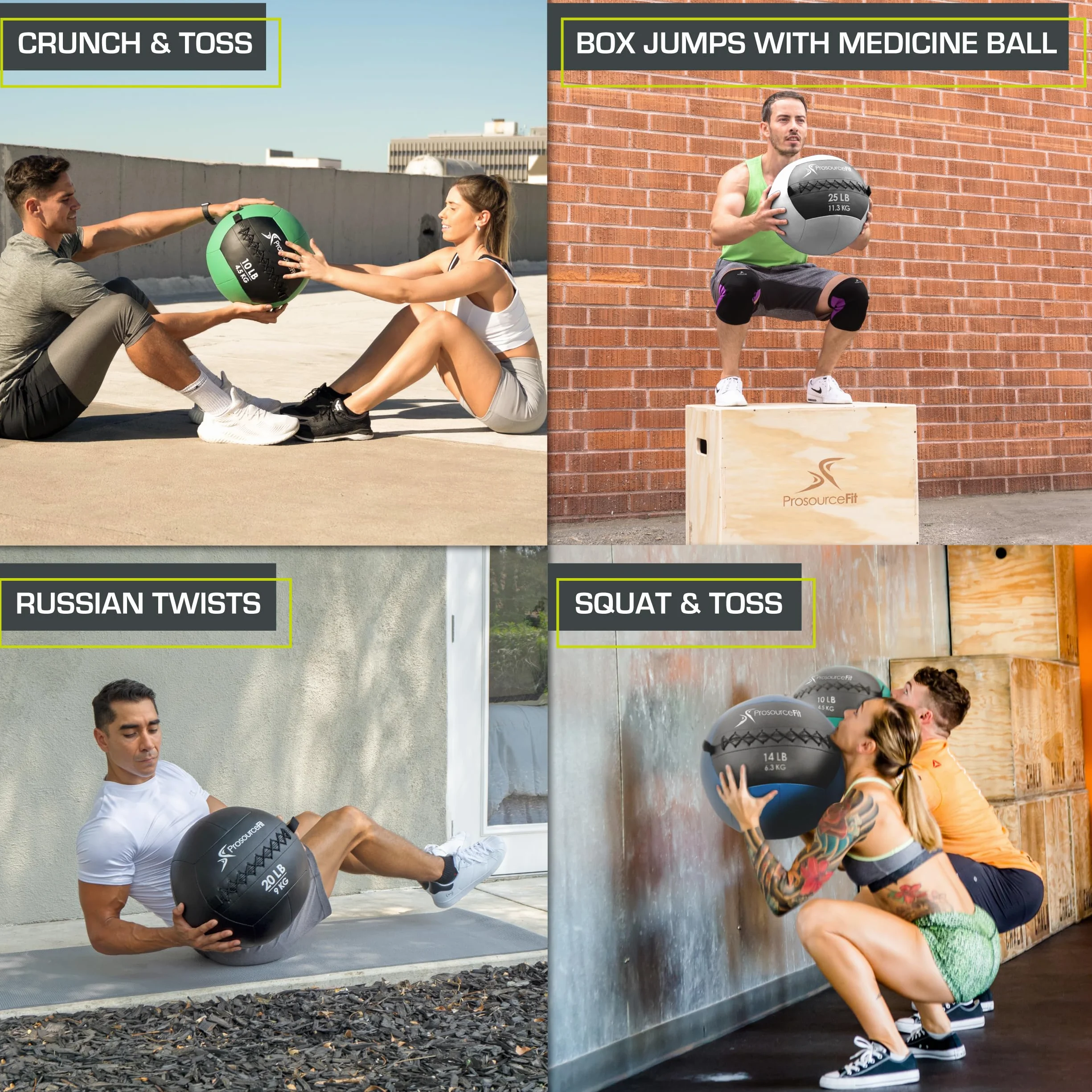 ProsourceFit Soft Medicine Balls, Wall Balls and Full Body Dynamic Exercises