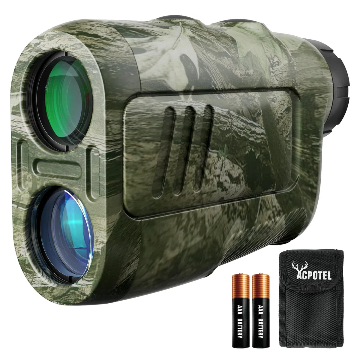 ACPOTEL Telémetro Caza de Precisión, Alcance 1000 yd, Aumento 6X, Modo Lluvia y Niebla, Exactitud ±0.5 yd, Medición Instantánea 0.3s, Ligero Robusto para Exteriores