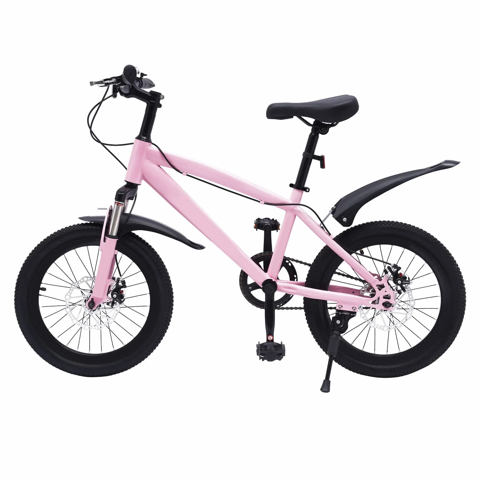Bicicleta de montaña para niños de 18 pulgadas, para niños y niñas, para ocio y entrenamiento al aire libre, color rosa