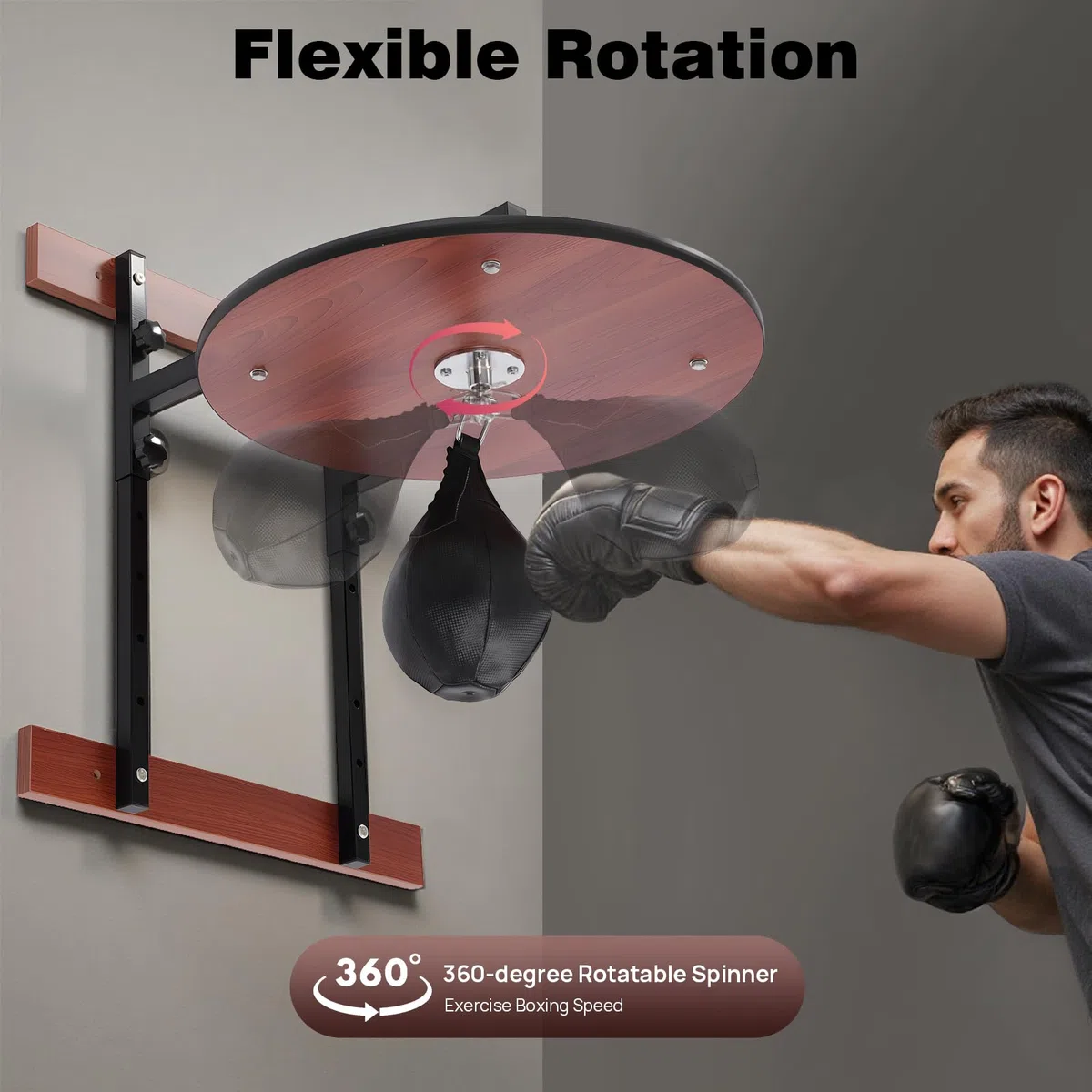 Speedball Platform - Pera colgante para entrenamiento de boxeo, montaje en pared, altura ajustable