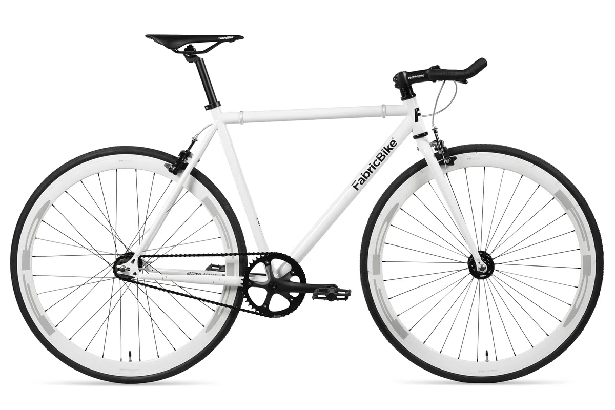 FabricBike Original - Bicicleta Fixie Bike de piñón Fijo de 28 Pulgadas, de una Sola Velocidad, Cuadro Hi-Ten Acier, 10,45 kg (Talla M)