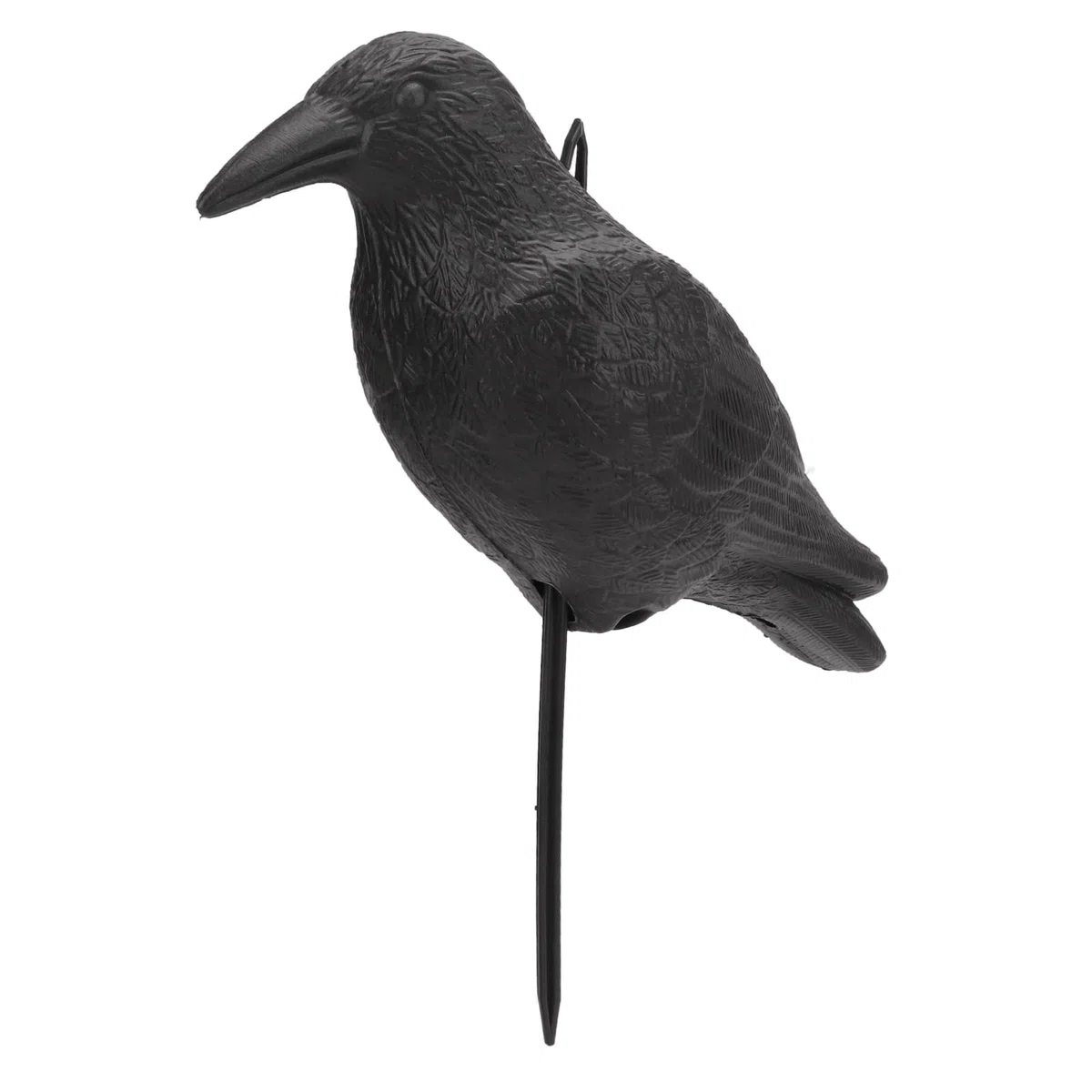 Cuerpo Principal del Señuelo de Cuervo, con Poste para Atraer la Caza y Asustar a los Pájaros P E Crow PE Decoración de Patio de Simulación Negra