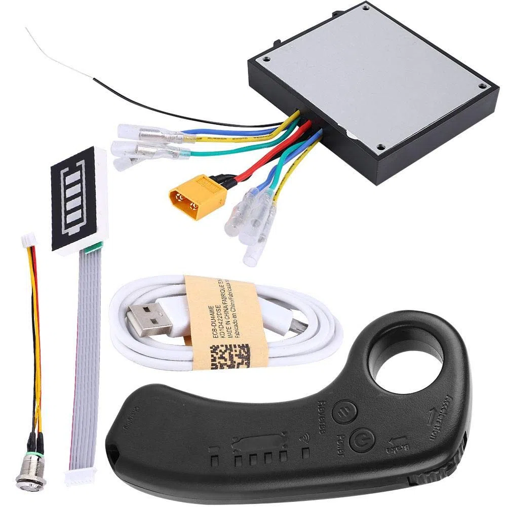 Monopatín eléctrico ESC Kit, MAGT 430W 36V Dual Drive Longboard eléctrico Control sustituto Mainboard Motor sin escobillas con Control Remoto para monopatín DIY