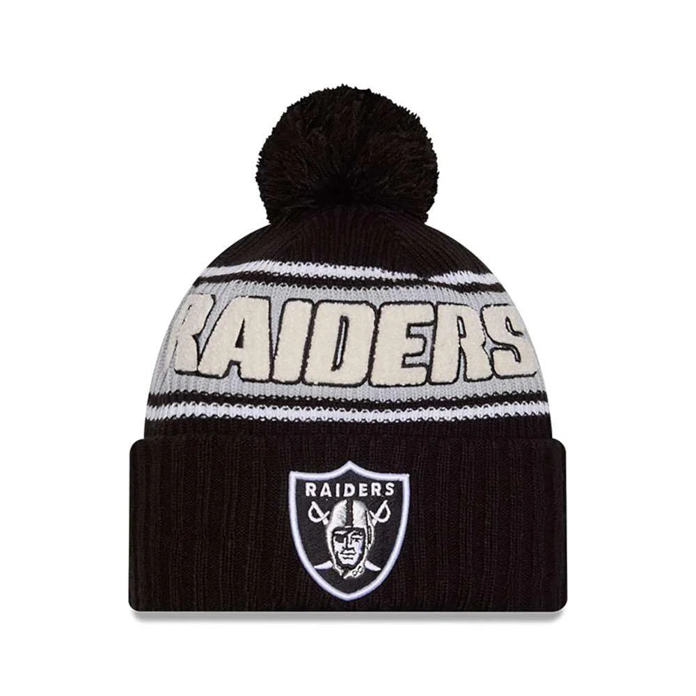 New Era Sideline 2024 Beanie Fútbol Americano pompón Bobble Invierno Gorro Logo del Equipo NFL