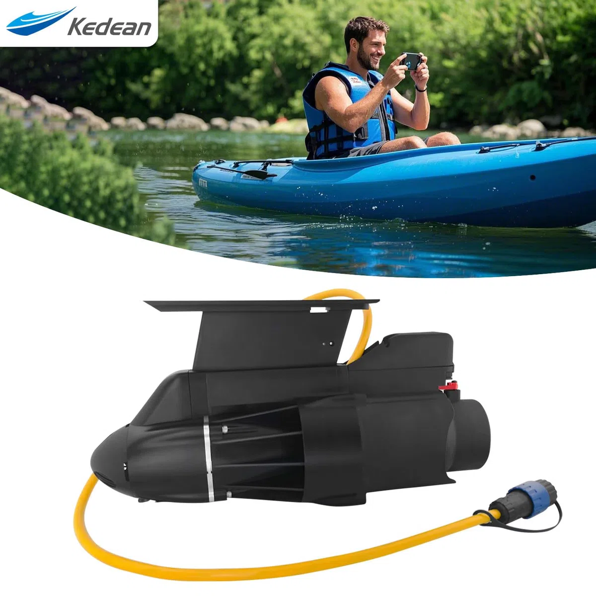 Aleta eléctrica de hélice SUP direccional para barco de pesca, motor de 360 W, 8 km/h, propulsor submarino para tabla de remo y kayaks (Sin batería)