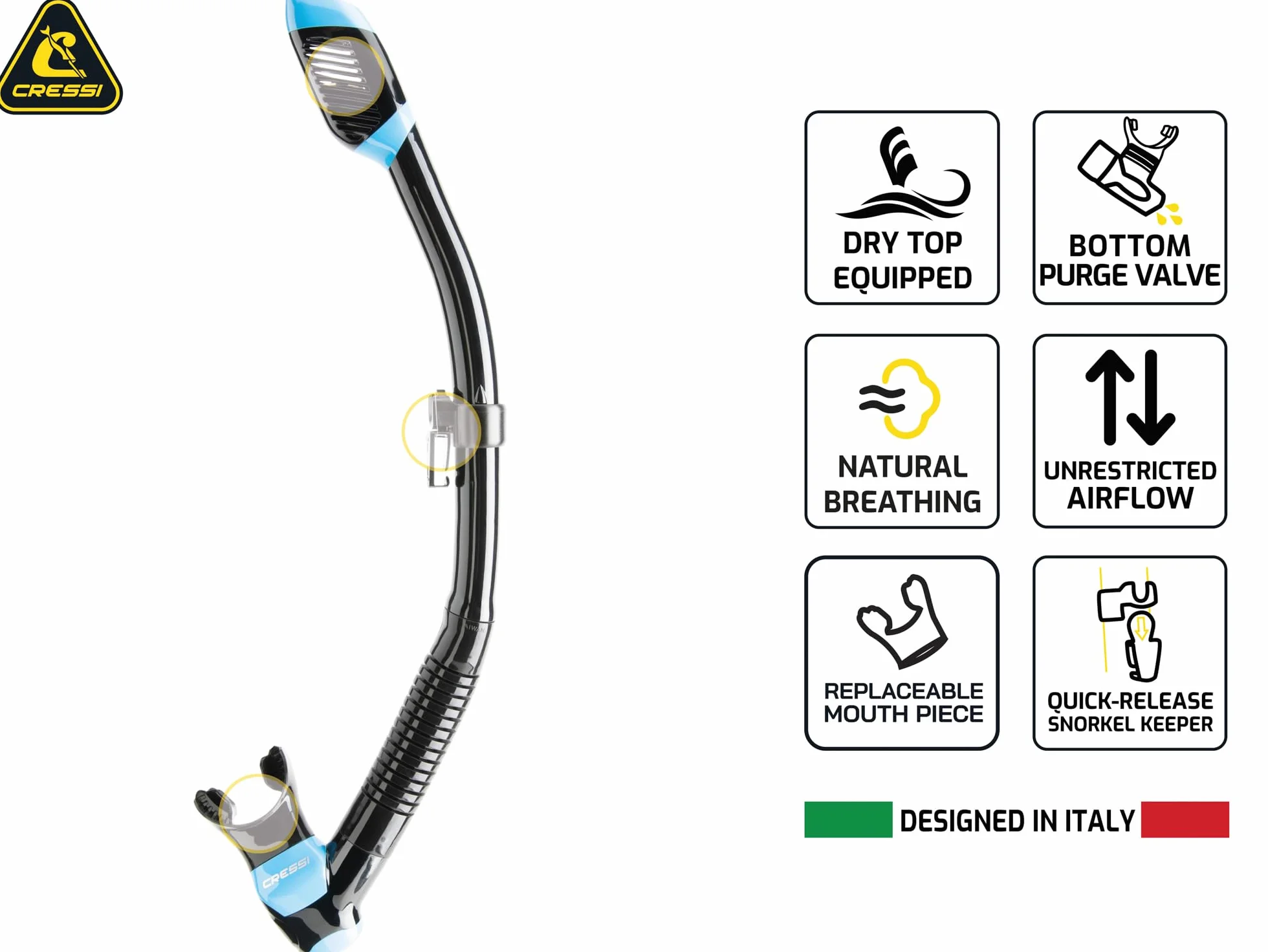 CRESSI F1 Frameless - Máscara Frameless F1 o Conjunto Máscara y Snorkel Dry para Submarinismo y Buceo, Talla Única, Unisex