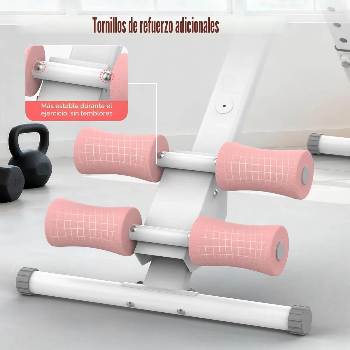 RELIFE REBUILD YOUR LIFE Máquina de entrenamiento abdominal AB plegable para entrenamiento de fuerza, entrenador de abdominales para gimnasio en casa 180kg (Rosa)