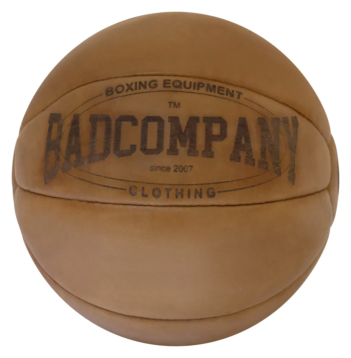 BAD Company - Balón Medicinal (Piel, 10 Niveles de Peso, 1-10 kg), Color marrón Claro o Negro
