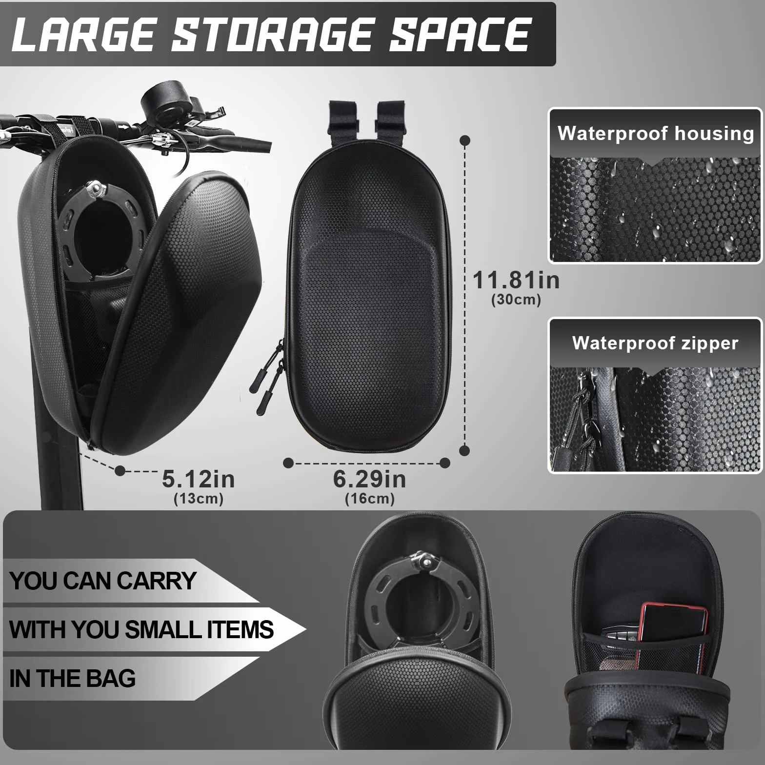 Candado Antirrobo para Scooters/Patinete Eléctricas/Bicicletas/ Carritos de Bebé, Candado de Cadena Resistente con Llave y Bolsa Impermeable