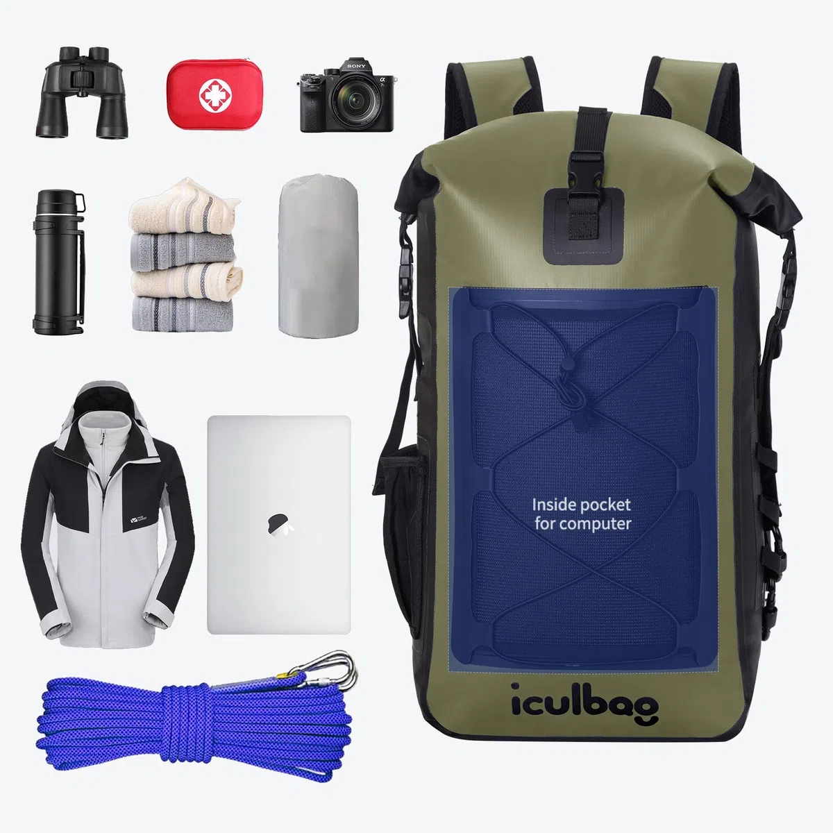Mochila Playa Bolsa Estanca Neceser Playa Impermeable 30L/40L Mochila Impermeable for Kayak Pesca Canoa Paddle Surf Accesorios Waterproof Bag